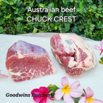 Beef CHUCK CREST Australia brand AMH frozen whole cuts +/- 2 kg/pc (price/kg)